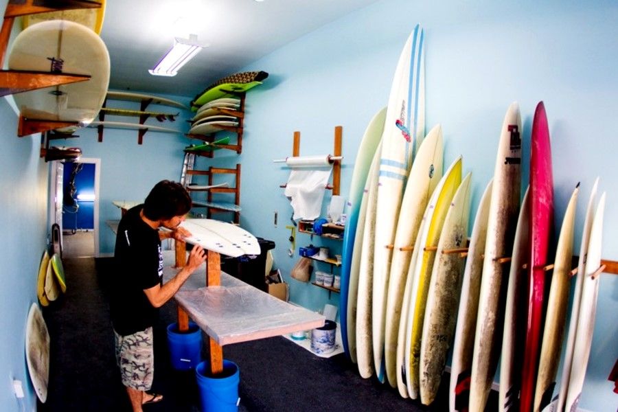 Where can I customize and repair my surfboard while I'm in Bali